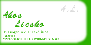 akos licsko business card